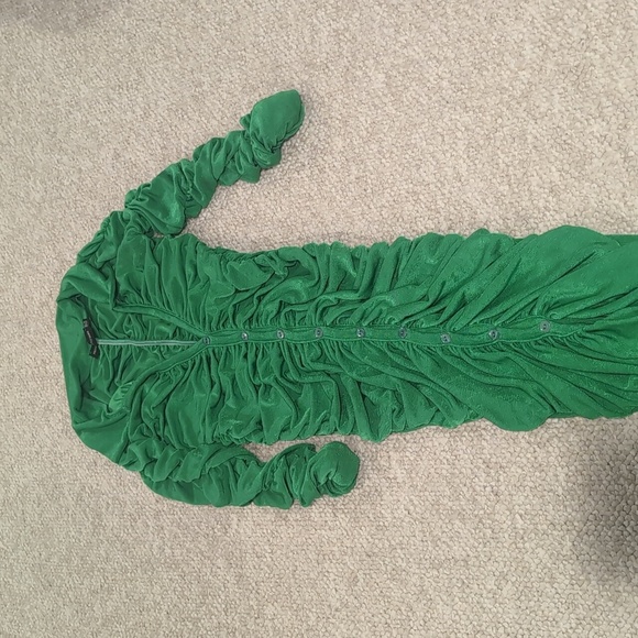 PLT Green Acetate Slinky Long Sleeve Ruched
Midaxi Shirt Dress - Picture 8 of 8